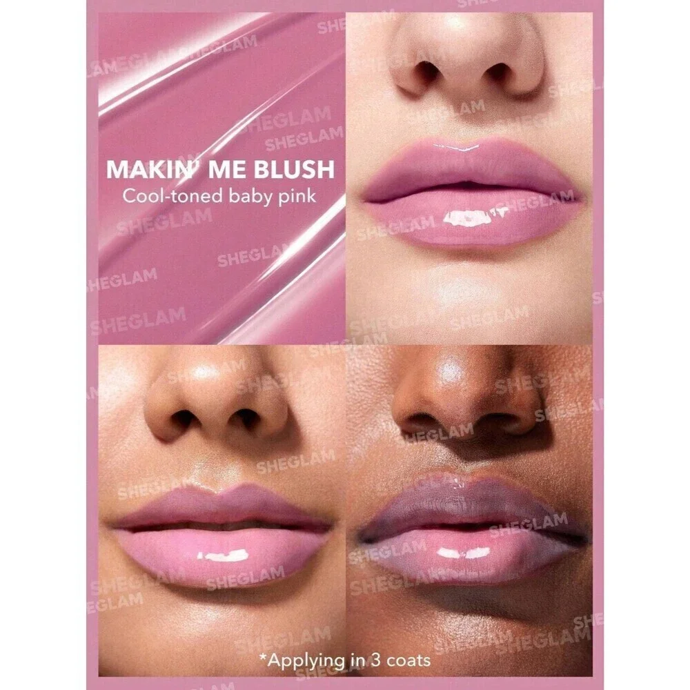 2X SHEGLAM PoutPerfect Shine LIP PLUMPER Makin Me Blush SEALED NEW Set 2